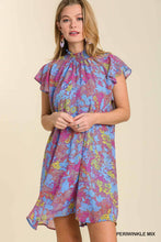 Load image into Gallery viewer, Periwinkle Smocked Neck Chiffon Dress
