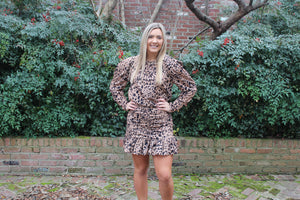 Leopard Ruched Skirt