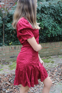 Burgundy Leopard Dress