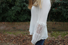 Load image into Gallery viewer, Justene White Long Sleeve Pleated Blouse
