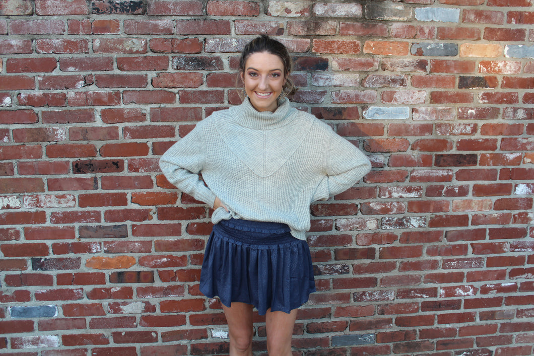 Navy Smocked Skort