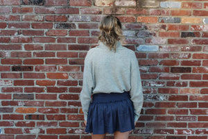 Navy Smocked Skort