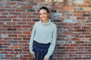 Navy Smocked Skort