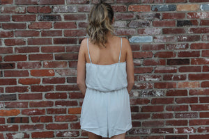 Silver Satin Romper