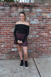 Merlot Smocked Skort