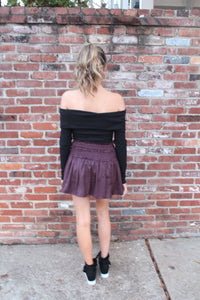 Merlot Smocked Skort