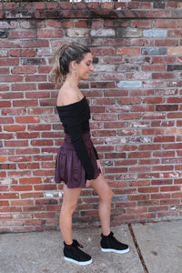 Merlot Smocked Skort