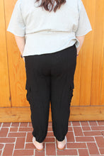 Load image into Gallery viewer, Black Curvy Jogger Pants
