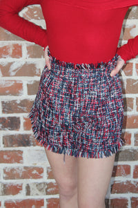 Americana Tweed Fringe Short