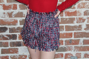 Americana Tweed Fringe Short