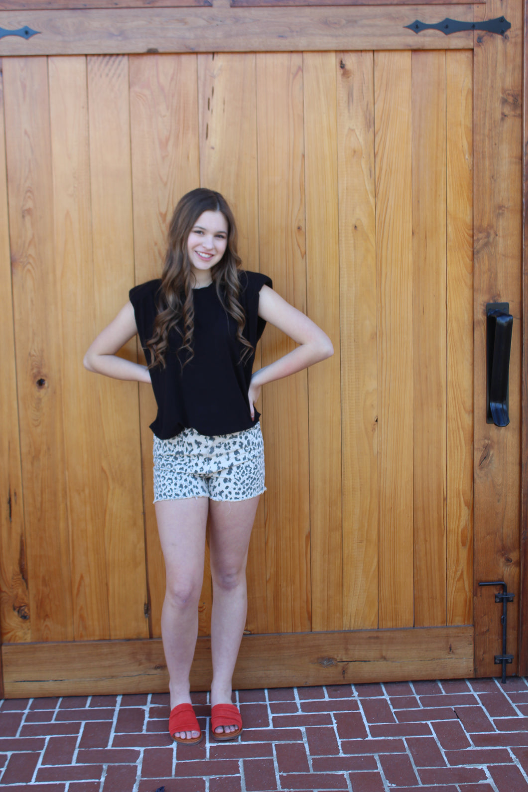 Leopard Denim Shorts