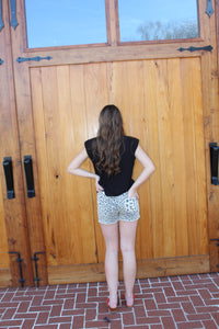 Leopard Denim Shorts