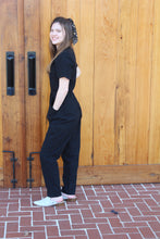 Load image into Gallery viewer, Black Belted Front Zip Jumpsuit
