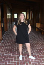 Load image into Gallery viewer, Black Pocket T-shirt Dress
