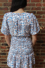 Load image into Gallery viewer, Blue Leopard Puff Sleeve Dress
