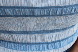 Blue Ruched Striped Set