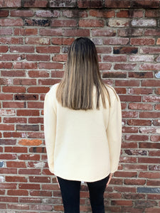 Cream Mock Neck Long Sleeve Sweater