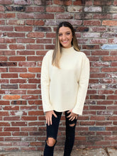 Load image into Gallery viewer, Cream Mock Neck Long Sleeve Sweater
