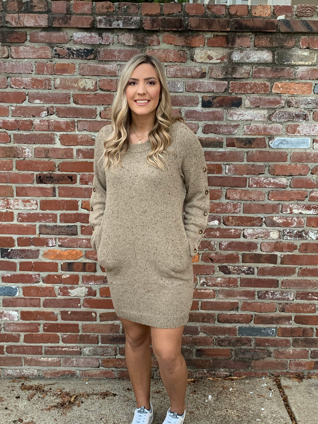 Taupe Multicolor Knit Dress