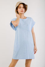 Load image into Gallery viewer, Sky Pocket T-shirt Dress
