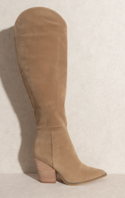 clara khaki boots