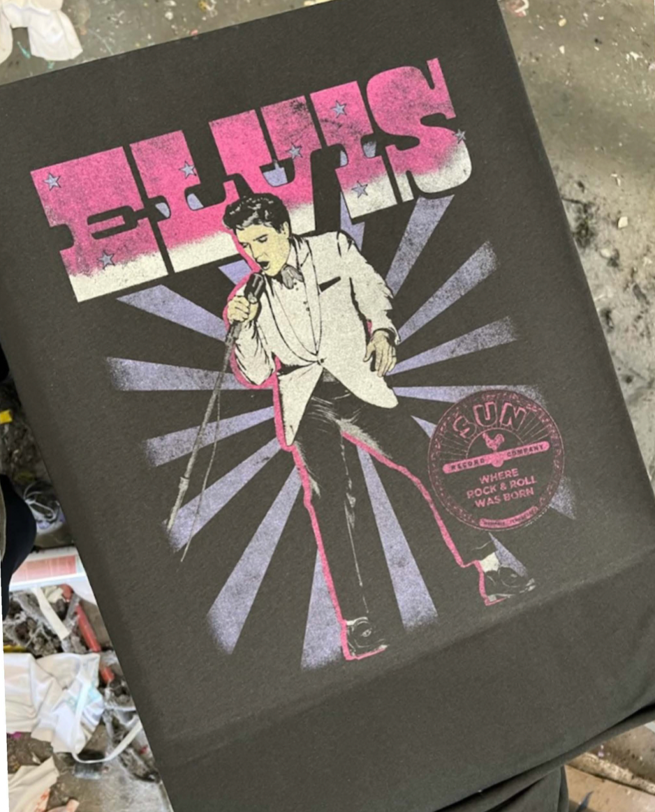 Elvis Retro Black Graphic Tee