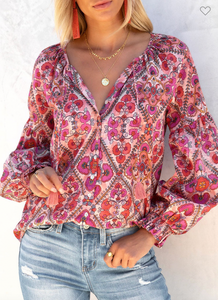 Pink Paisley Blouse