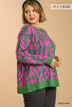 Load image into Gallery viewer, Kylie Green Leopard Curvy Sweater
