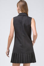 Load image into Gallery viewer, Black Sleeveless Tuxedo Dress
