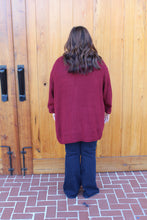 Load image into Gallery viewer, Burgundy Curvy Cardigan
