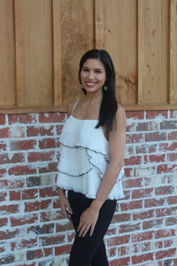 White Ruffle Tank