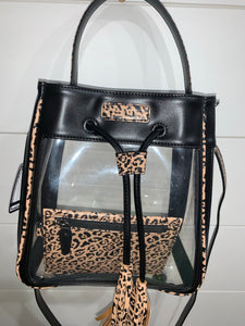 Cheetah Black Bare Bucket Tote