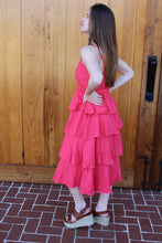 Load image into Gallery viewer, Fuchsia Tiered Midi Dress
