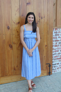 Blue Stripe Midi Dress