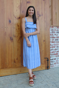 Blue Stripe Midi Dress