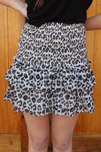 Load image into Gallery viewer, Taupe Leopard Smocked Skirt
