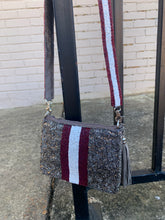 Load image into Gallery viewer, Stripe Stadium Size Beaded Purse
