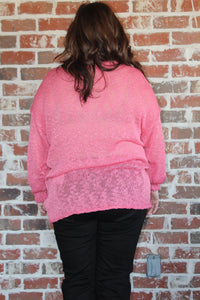 Pink Curvy Sweater