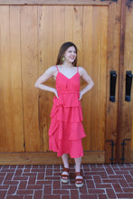 Load image into Gallery viewer, Fuchsia Tiered Midi Dress
