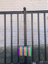Load image into Gallery viewer, mardi gras collection beaded bags stripe crossbody
