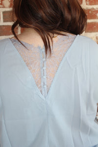 Blue Lace Curvy Top