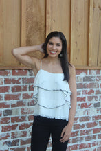 Load image into Gallery viewer, White Ruffle Tank
