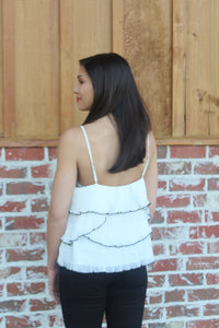 White Ruffle Tank