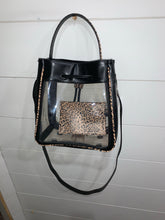 Load image into Gallery viewer, Cheetah Black Bare Bucket Tote
