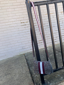 Stripe Stadium Size Beaded Purse