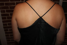 Load image into Gallery viewer, Black Satin Cowl Neck Tank
