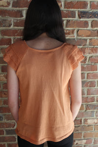 Clay Double Ruffle Top