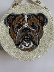 Bulldog Beaded Purse