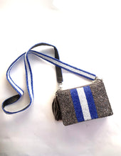 Load image into Gallery viewer, Stripe Stadium Size Beaded Purse
