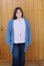 Load image into Gallery viewer, Dusty Blue Curvy Cardigan
